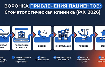 Обложка статьи: Реклама и продвижение стоматологии в 2026: полный гид по каналам, бюджетам и пациентам