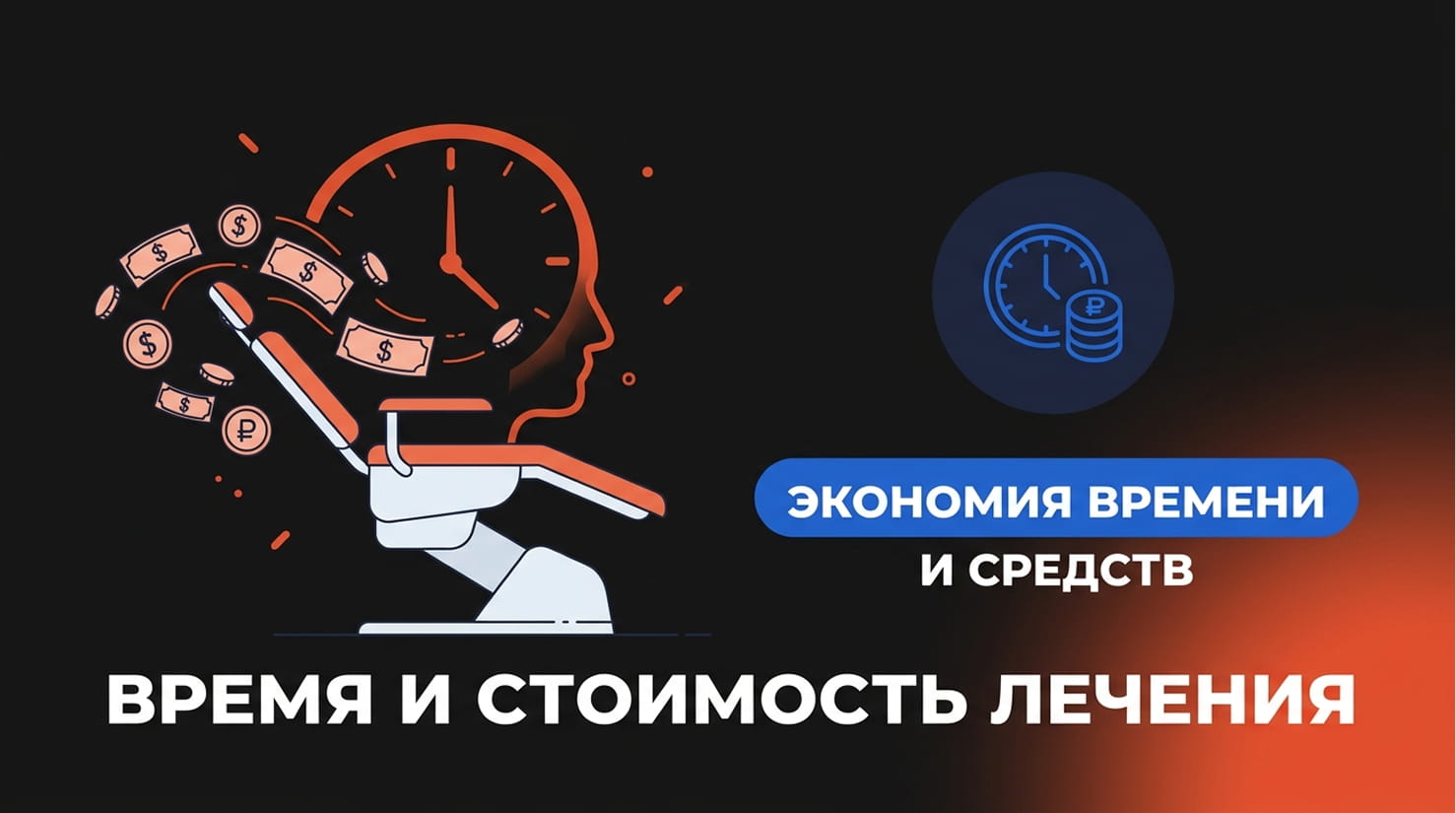 Пустое кресло в кабинете клиники как символ потерянной выручки от неявки пациента